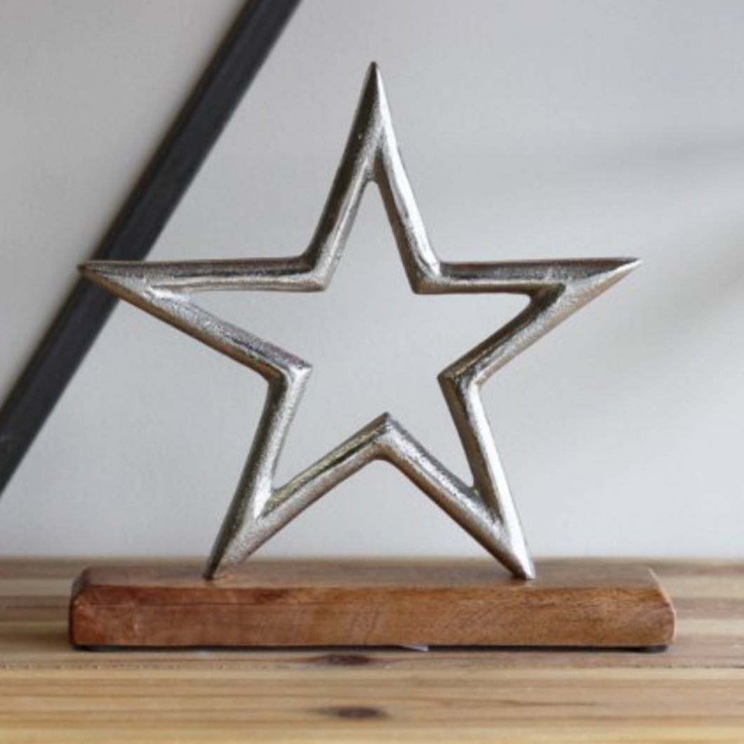 Metal Star on Wooden Base, 22cm – view 2
