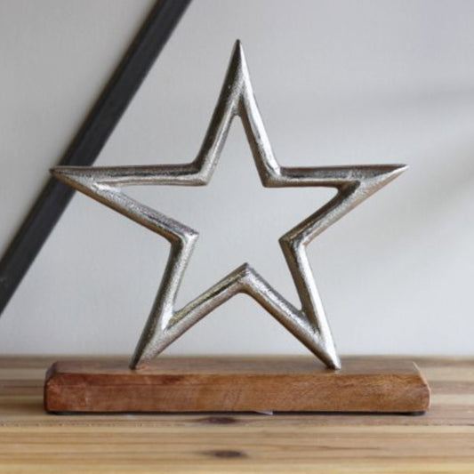 Metal Star on Wooden Base, 22cm – view 2