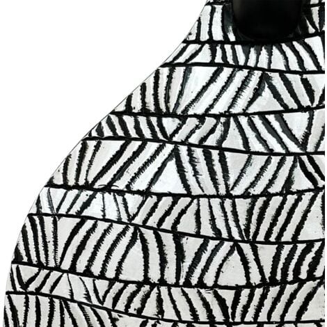Black & White Patterned Vase - Large
