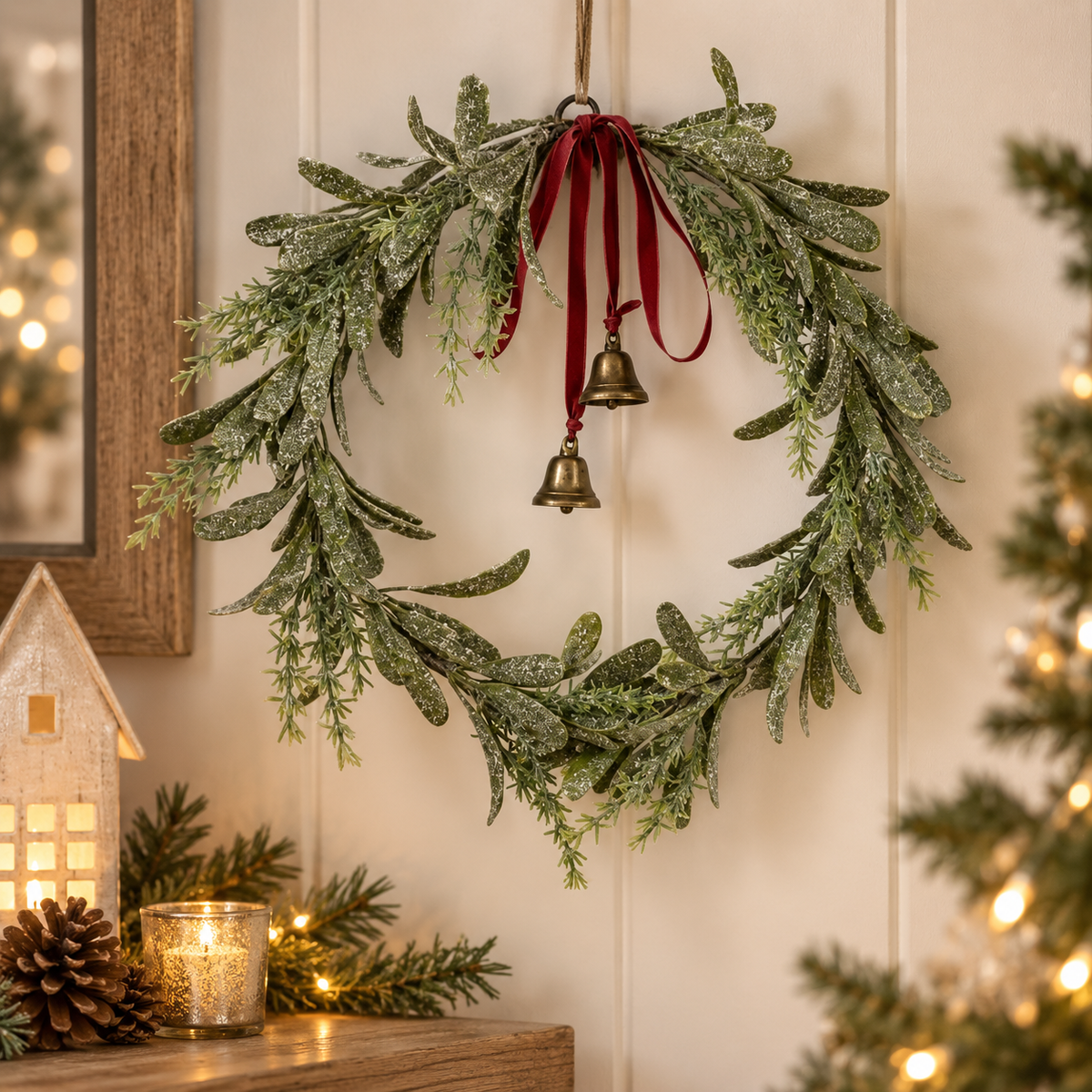 Holly Wreath With Bells