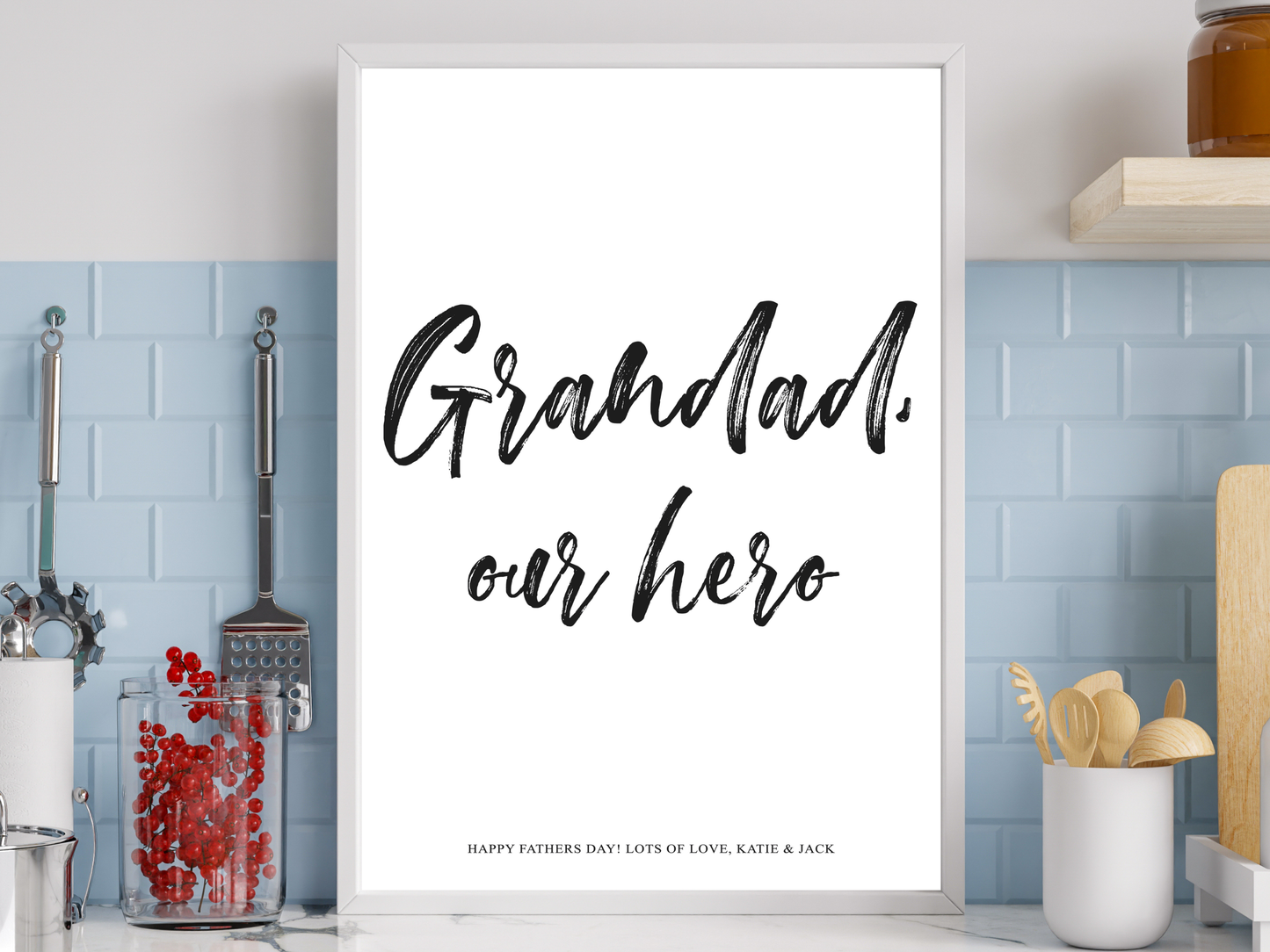 Grandad Our Hero Personalised Print
