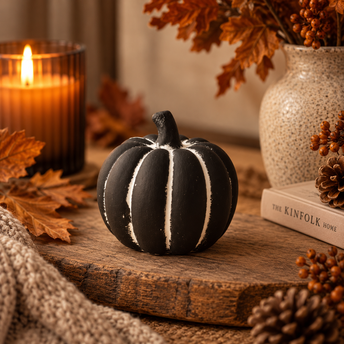 Black Cement Pumpkin Small