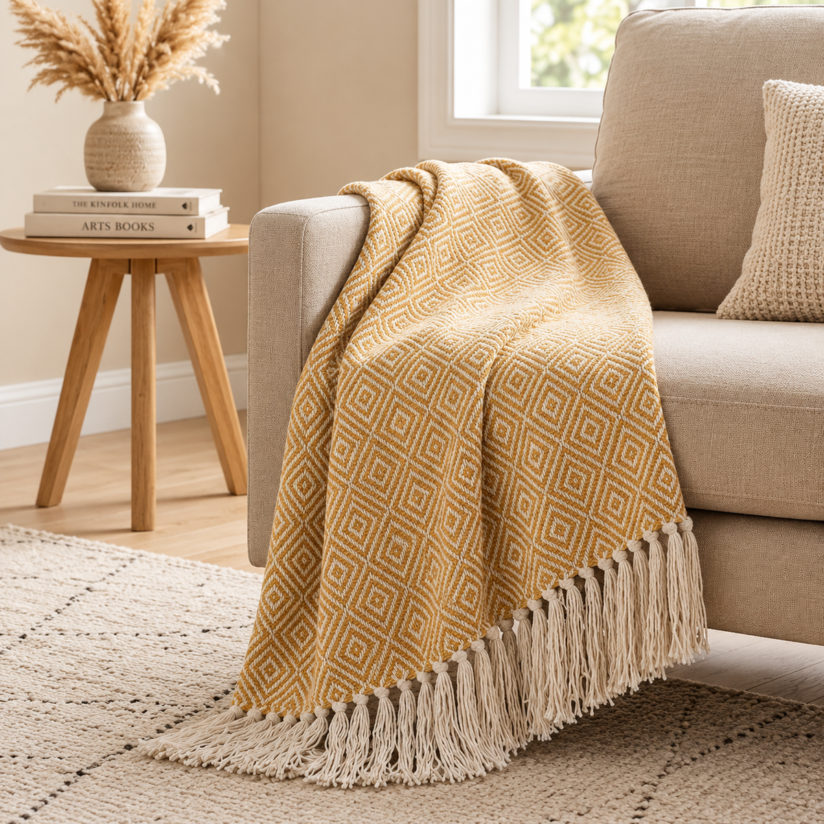Ochre Diamond Throw