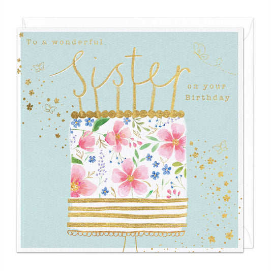 Sister Floral Birthday Card