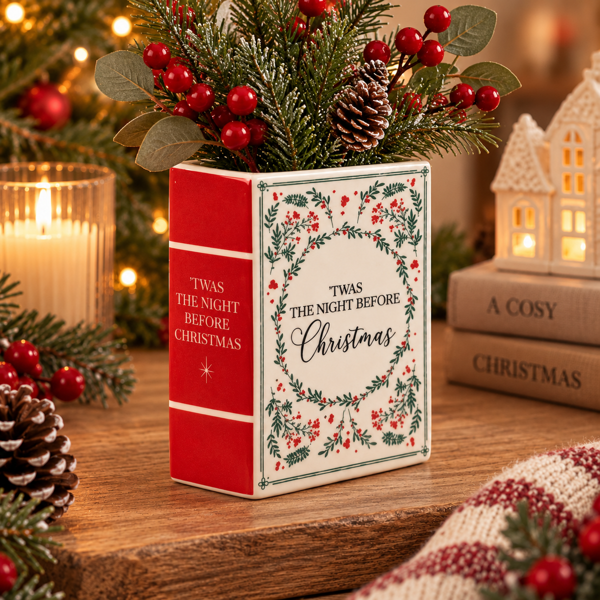 Book Vase "Twas The Night Before Christmas"