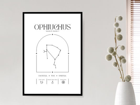 Ophiuchus Zodiac Print | Minimalist Astrology Poster
