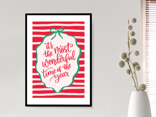 It's The Most Wonderful Time Of The Year Print | Festive Holiday Poster