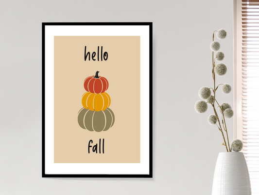 Hello Fall Autumn Print | Seasonal Wall Art