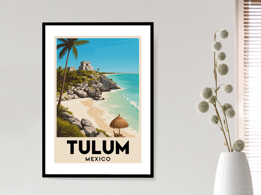 Tulum Mexico Travel Poster | Vintage Wall Print