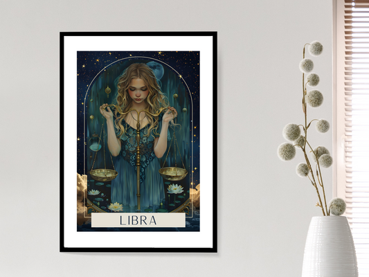 Libra Zodiac Tarot Print | Astrology Poster