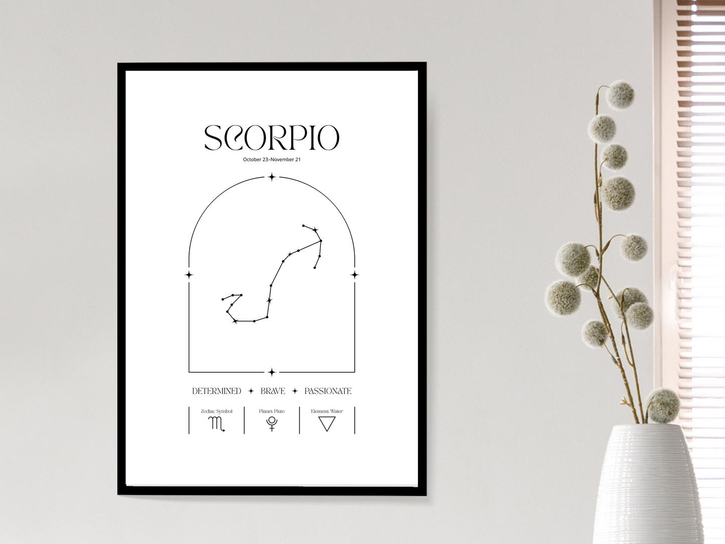 Scorpio Zodiac Print | Minimalist Astrology Poster