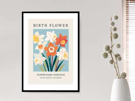 Birth Flower Print December Narcissus | Birthday Month Poster