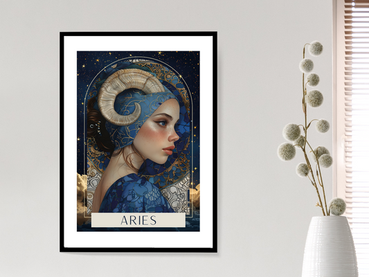 Aries Zodiac Tarot Print | Astrology Poster