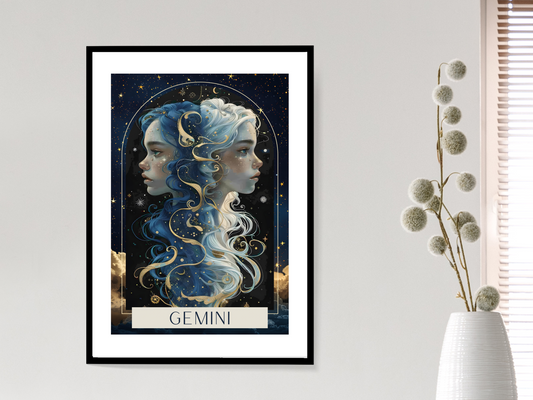 Gemini Zodiac Tarot Print | Astrology Poster