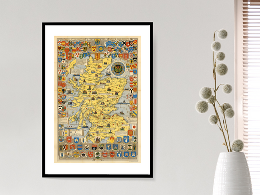 Historical Map Of Scotland Print | Vintage Poster