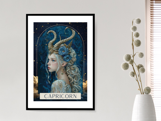 Capricorn Zodiac Tarot Print | Astrology Poster