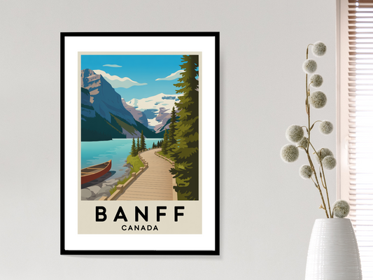 Banff Canada Travel Poster | Vintage Mountain Print