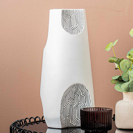 White & Grey Sculptured Vase