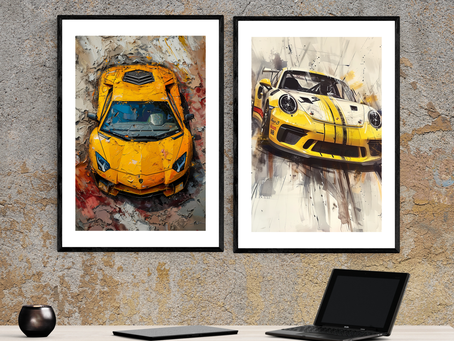 Yellow Fury Supercar | Car Art