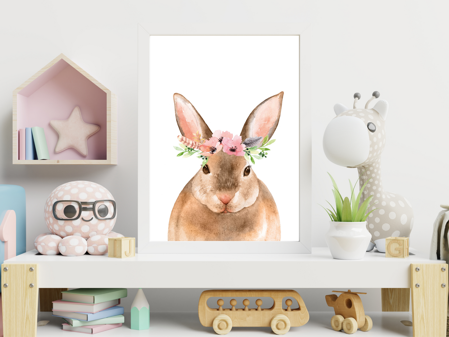 Floral Woodland Rabbit