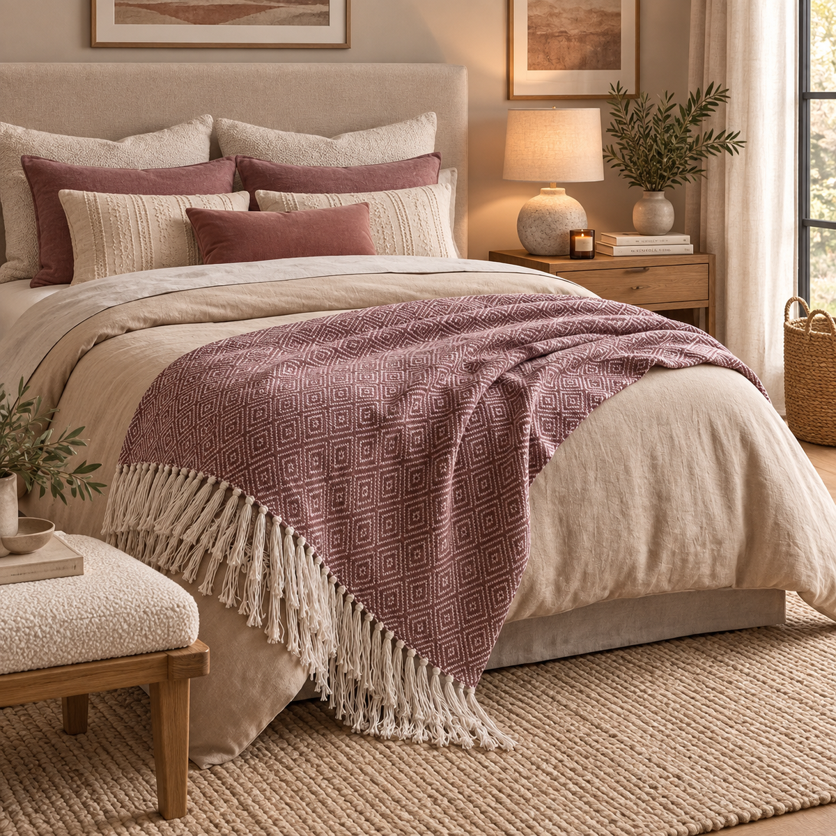 Plum Diamond Throw
