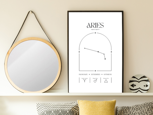 Aries Zodiac Print | Minimalist Astrology Poster