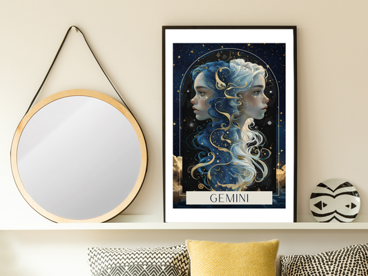 Gemini Zodiac Tarot Print | Astrology Poster