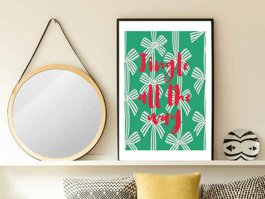 Jingle All The Way Christmas Print | Festive Holiday Poster