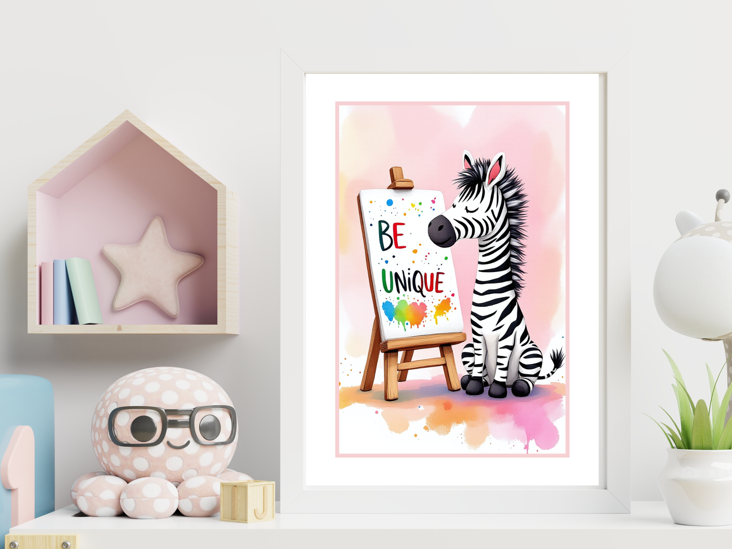 Zebra Be Unique Watercolour Art