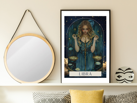 Libra Zodiac Tarot Print | Astrology Poster