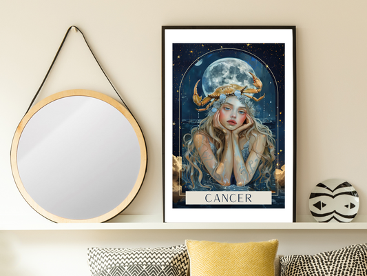 Cancer Zodiac Tarot Print | Astrology Poster