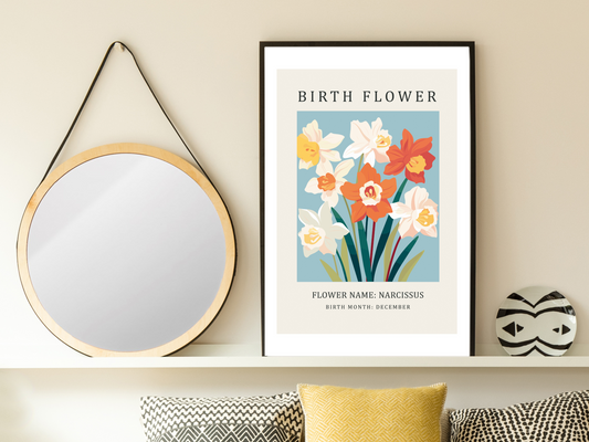 Birth Flower Print December Narcissus | Birthday Month Poster