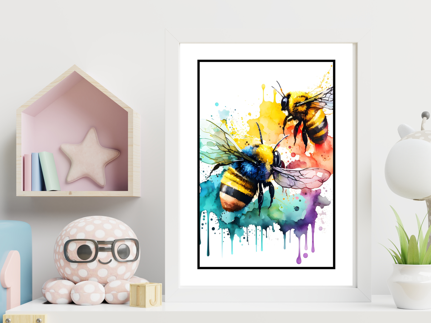 Watercolour Bee Art