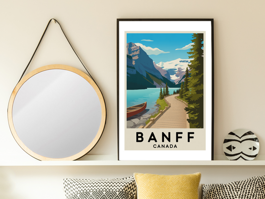 Banff Canada Travel Poster | Vintage Mountain Print