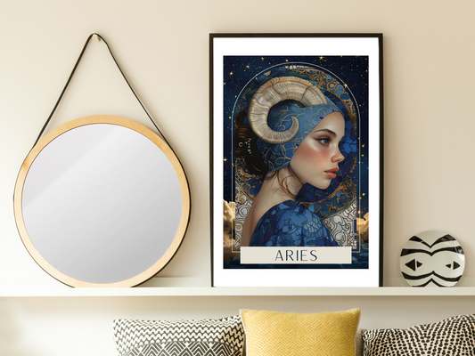 Aries Zodiac Tarot Print | Astrology Poster