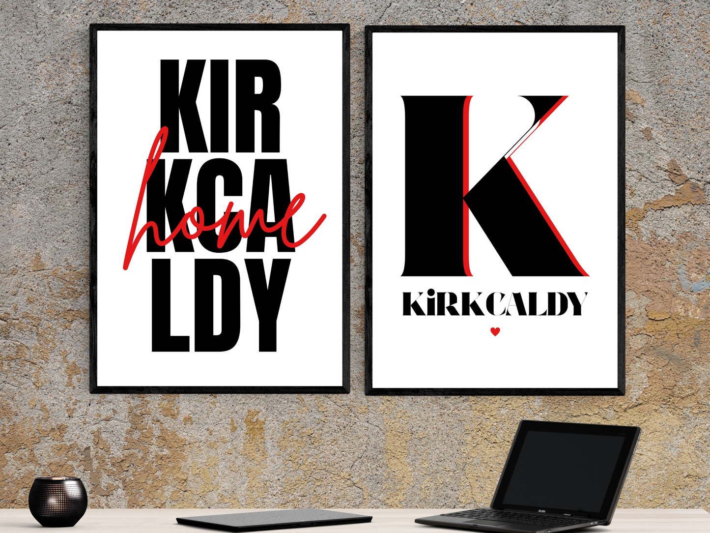 Kirkcaldy Home Black & Red Print