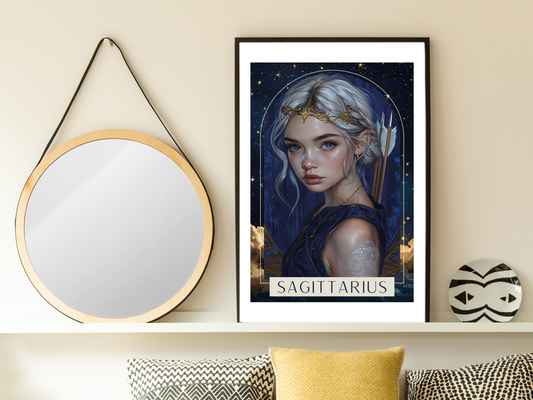 Sagittarius Zodiac Tarot Print | Astrology Poster