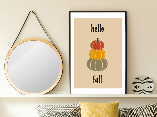 Hello Fall Autumn Print | Seasonal Wall Art