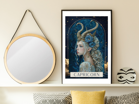 Capricorn Zodiac Tarot Print | Astrology Poster