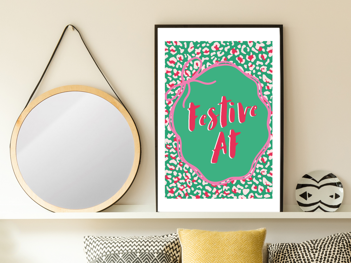 Festive AF Christmas Print | Funny Holiday Poster | Festive Wall Art