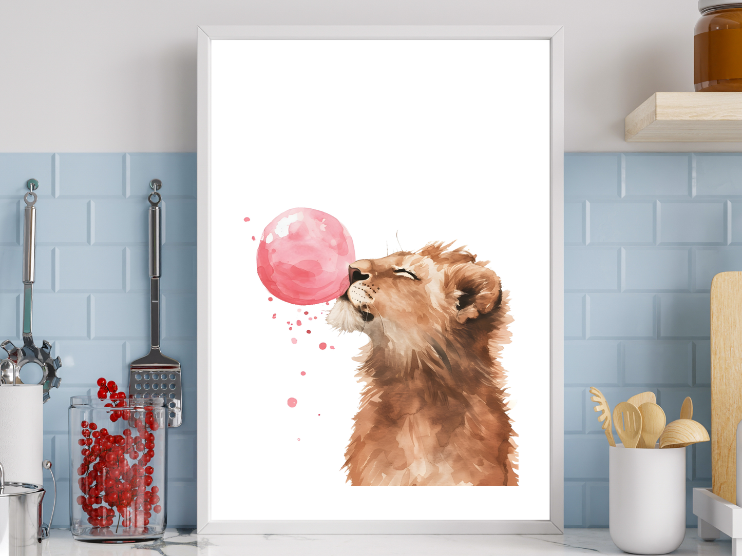 Bubblegum King Watercolour Art