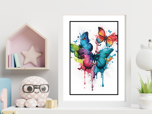 Watercolour Butterfly Family Art