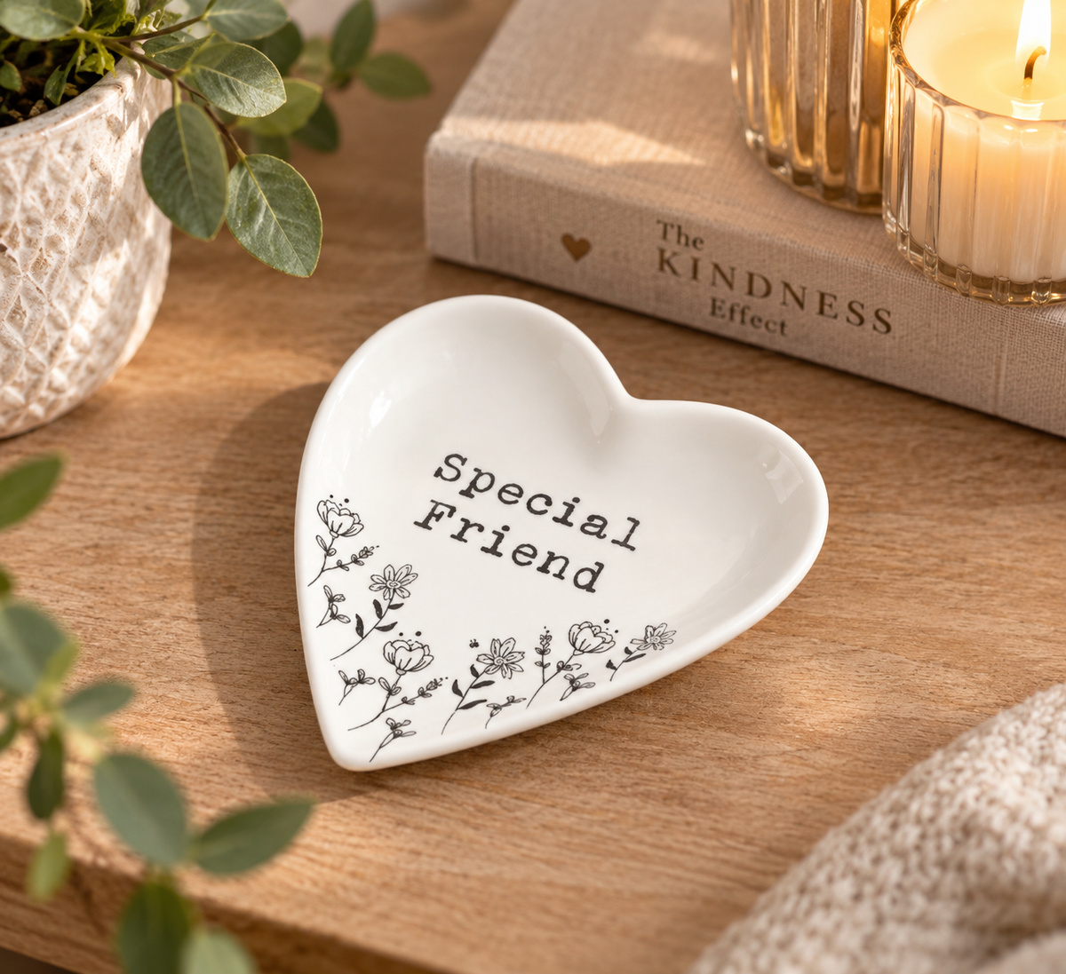 Special Friend Floral Trinket Dish
