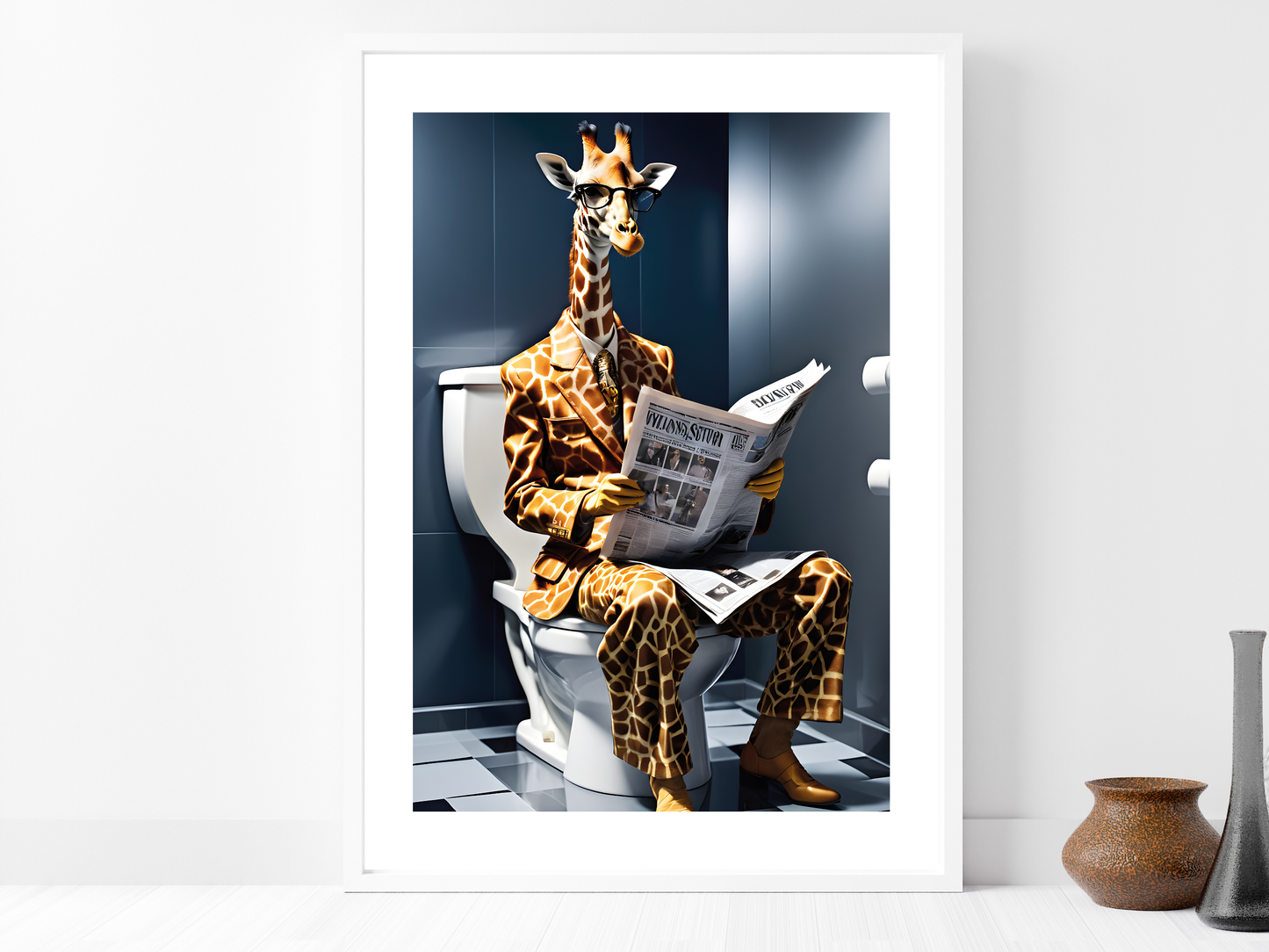 Giraffe on Toilet