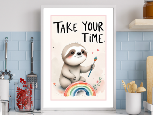 Take Your Time Rainbow Sloth