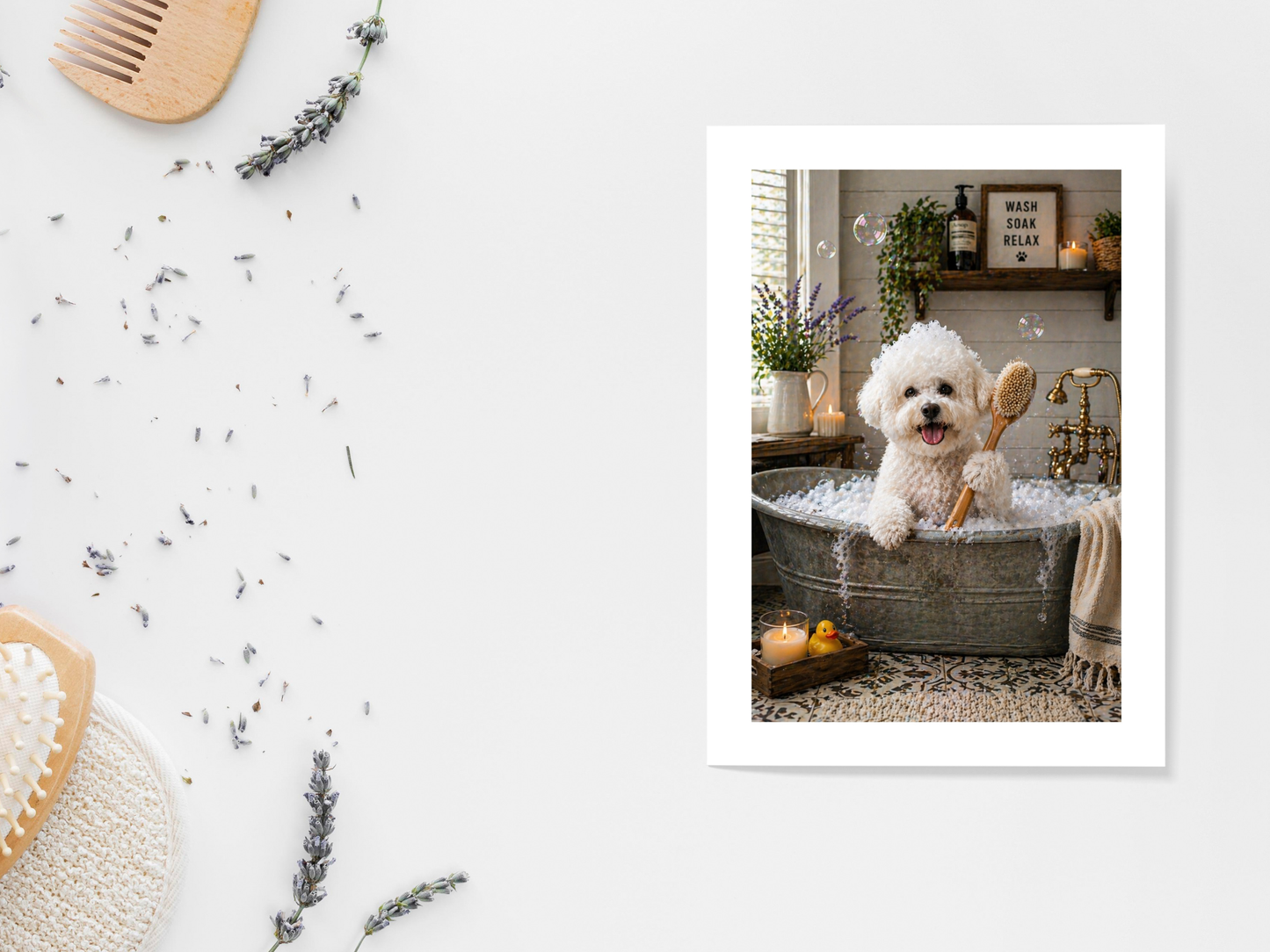 Bichon Frise Dog In Bath