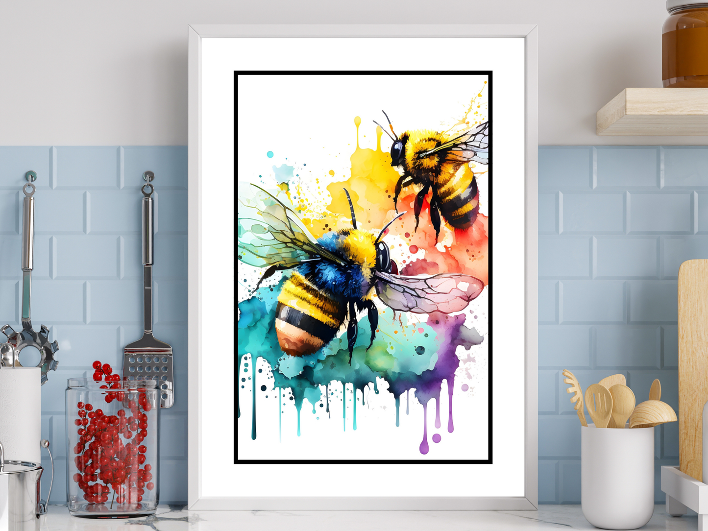 Watercolour Bee Art