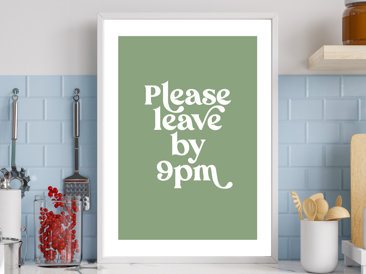 Please Leave by 9pm Green | Funky