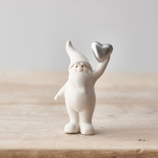 Ceramic Santa Ornament | Star or Heart Design