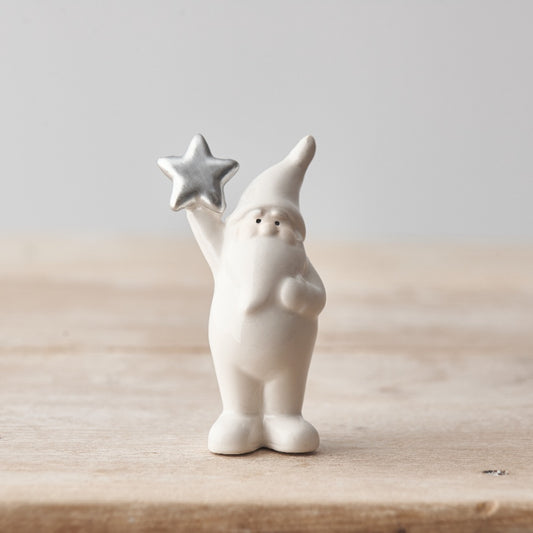 Ceramic Santa Ornament | Star or Heart Design